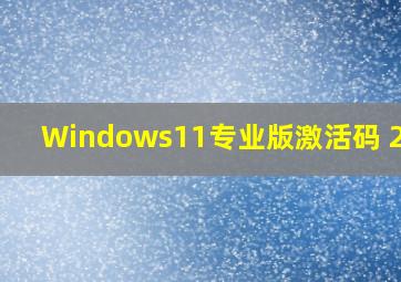 Windows11专业版激活码 2024